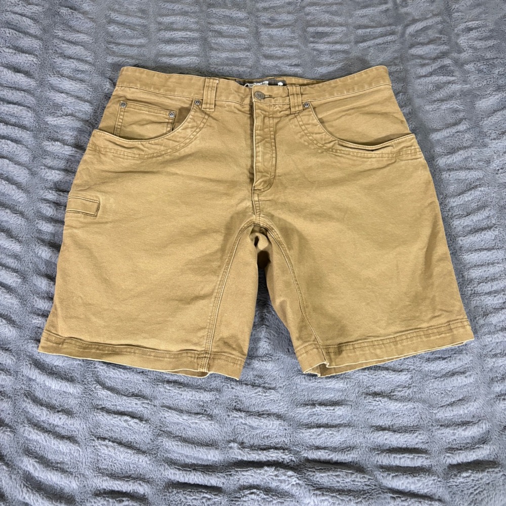 Mountain Khakis Classic Fit Teton Twill Shorts Mens 35x10 Tan Canvas Utility